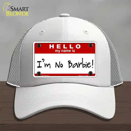 Im No Barbie Novelty License Plate Hat Mesh / White