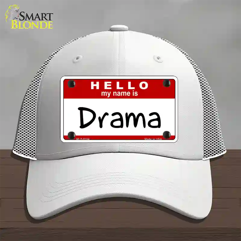 My Name Is Drama Novelty License Plate Hat Mesh / White