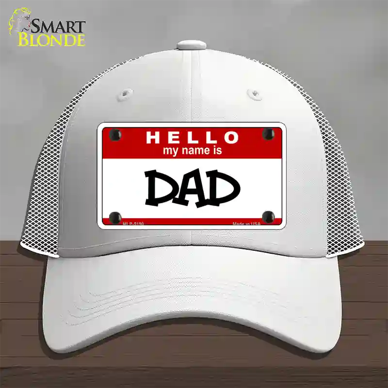 Dad Novelty License Plate Hat Mesh / White