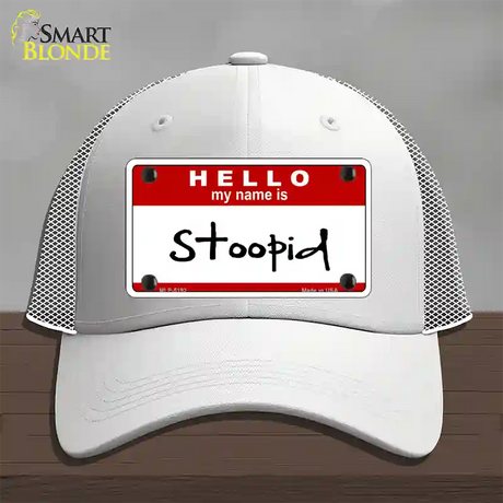 Stoopid Novelty License Plate Hat Mesh / White