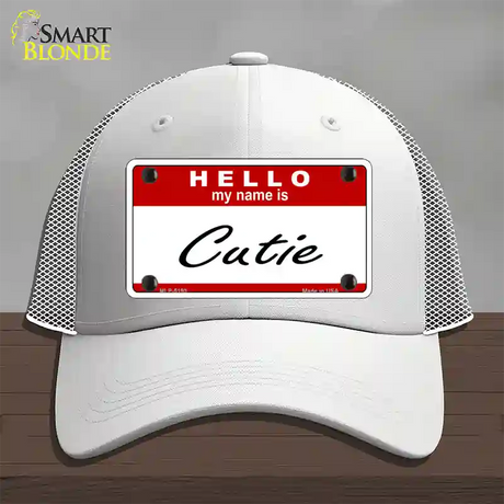 Cutie Novelty License Plate Hat Mesh / White