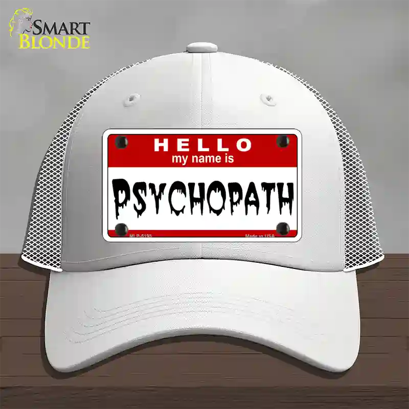 Psychopath Novelty License Plate Hat Mesh / White