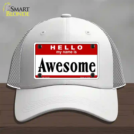 Awesome Novelty License Plate Hat Mesh / White