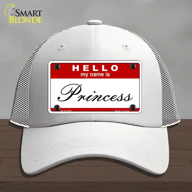 My Name Is Princess Novelty License Plate Hat Mesh / White