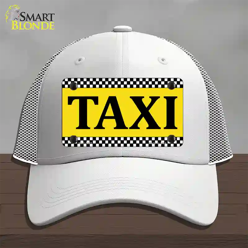 Taxi Novelty License Plate Hat Mesh / White