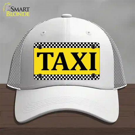 Taxi Novelty License Plate Hat Mesh / White