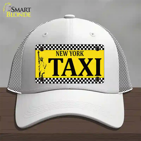 New York Taxi Novelty License Plate Hat Mesh / White