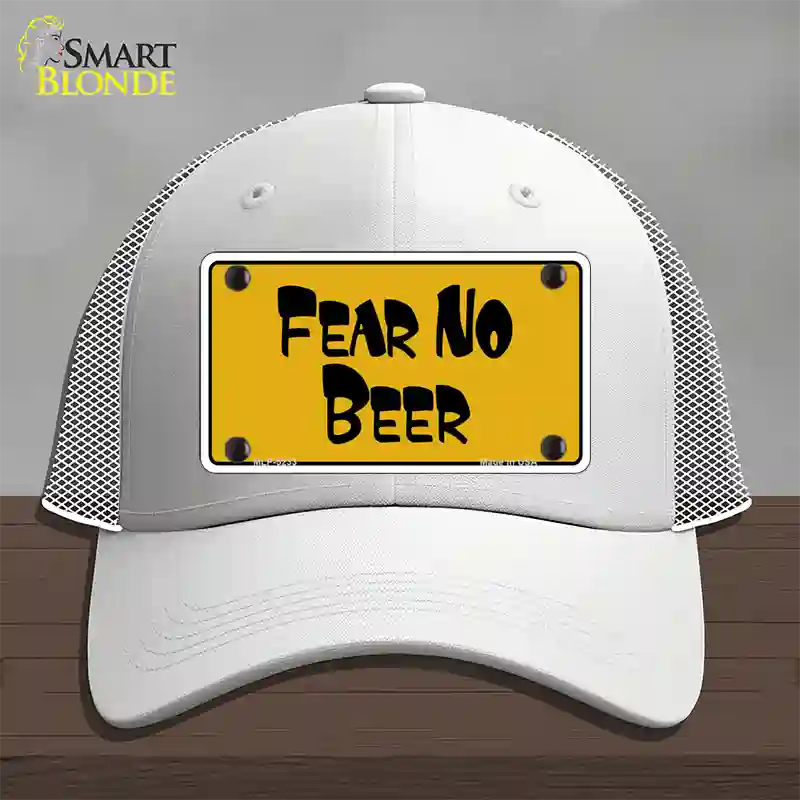 Fear No Beer Novelty License Plate Hat Mesh / White