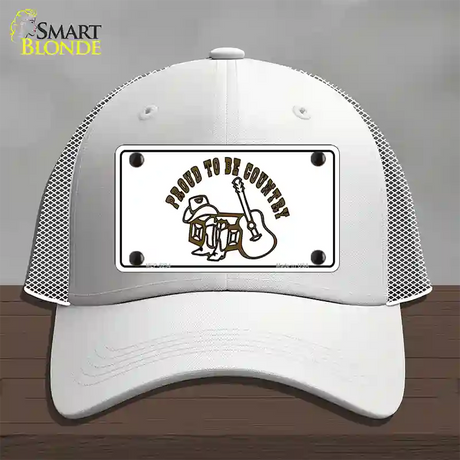 Proud to Be Country Novelty License Plate Hat Mesh / White