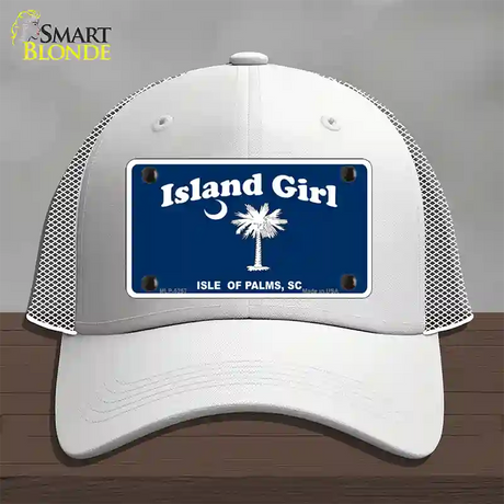 Island Girl Novelty License Plate Hat Mesh / White