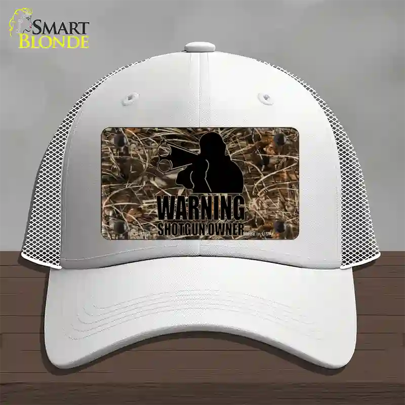 Warning Shotgun Owner Novelty License Plate Hat Mesh / White