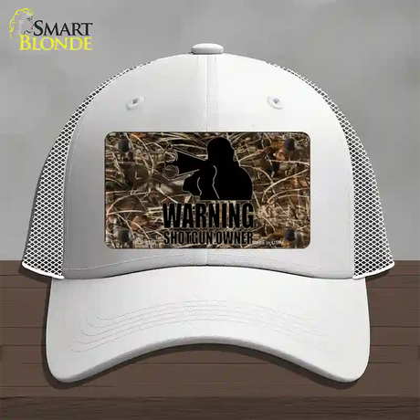 Warning Shotgun Owner Novelty License Plate Hat Mesh / White