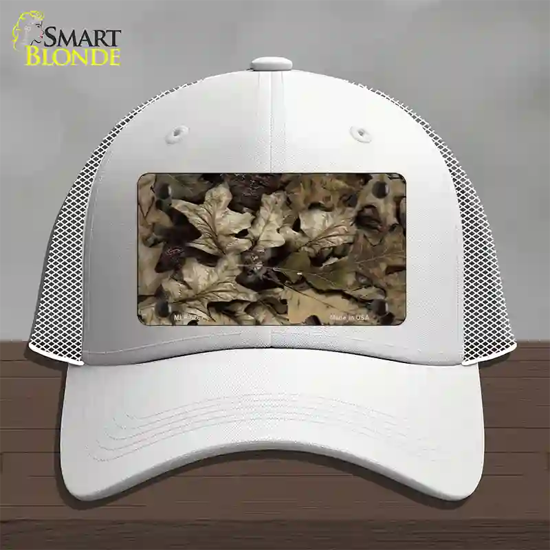 Fallen Leaves Camouflage Novelty License Plate Hat Mesh / White