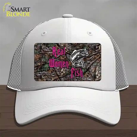 Real Women Fish Novelty License Plate Hat Mesh / White