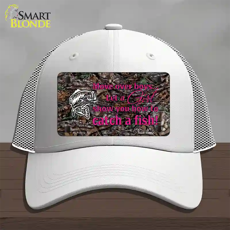 Move Over Boys Novelty License Plate Hat Mesh / White