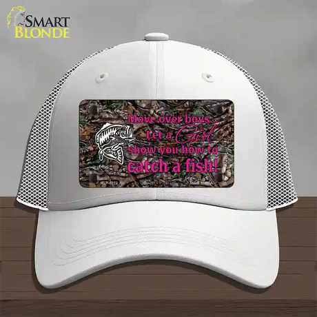 Move Over Boys Novelty License Plate Hat Mesh / White