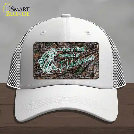 Save A Fish Novelty License Plate Hat Mesh / White