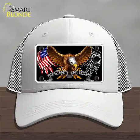 POW MIA All Gave Some Some Gave All Novelty License Plate Hat Mesh / White