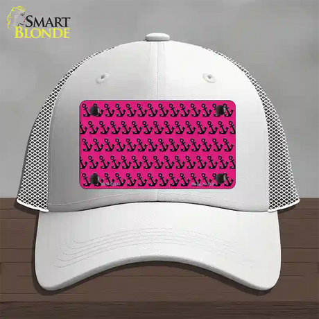 Pink Black Anchor Novelty License Plate Hat Mesh / White