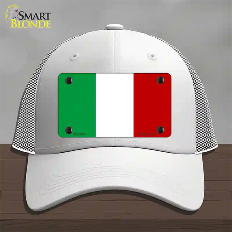 Italy Flag Novelty License Plate Hat Mesh / White