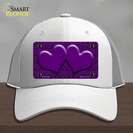 Purple Black Anchor Purple Heart Center Novelty License Plate Hat Mesh / White