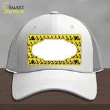 Yellow Black Anchor Scallop Center Novelty License Plate Hat Mesh / White