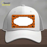 Orange Black Anchor Scallop Center Novelty License Plate Hat Mesh / White