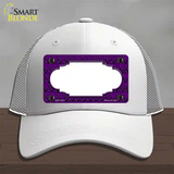 Purple Black Anchor Scallop Center Novelty License Plate Hat Mesh / White