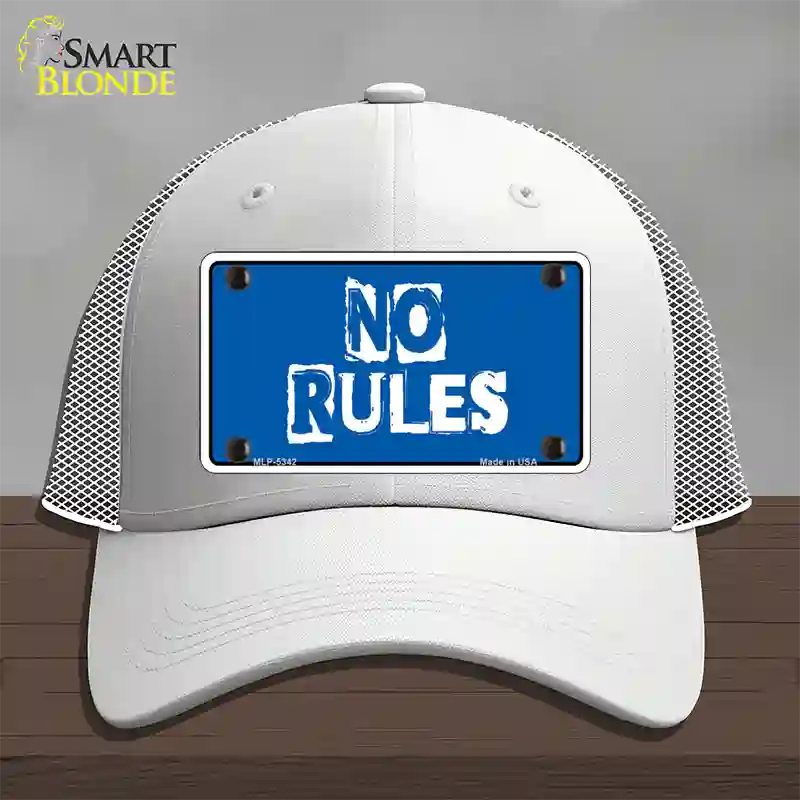 No Rules Novelty License Plate Hat Mesh / White