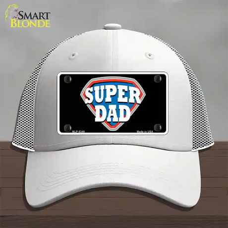 Super Dad Novelty License Plate Hat Mesh / White