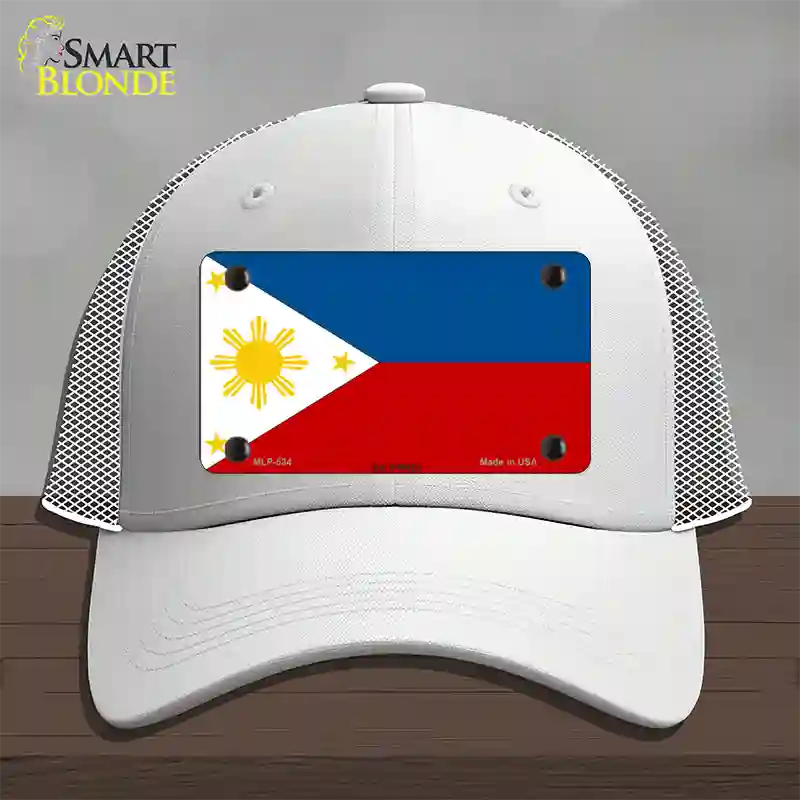 Philippines Flag Novelty License Plate Hat Mesh / White