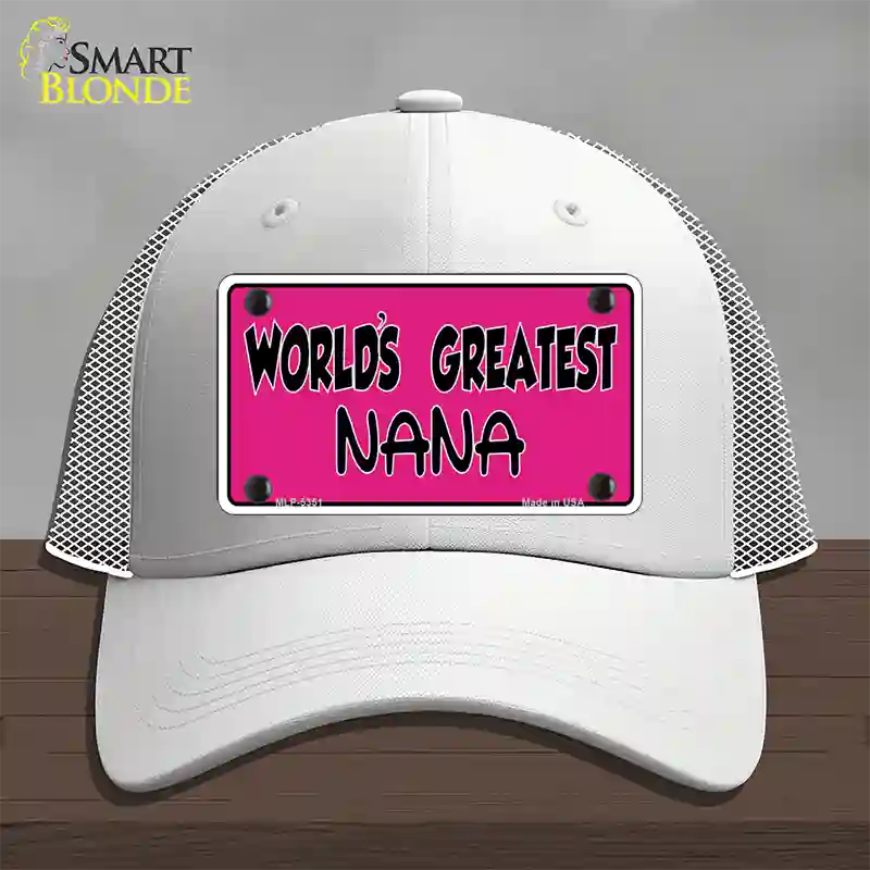 Worlds Greatest Nana Novelty License Plate Hat Mesh / White