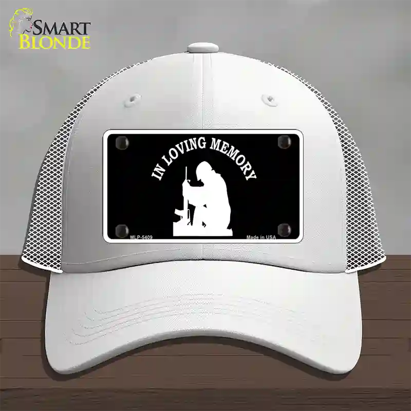 In Loving Memory Sitting Novelty License Plate Hat Mesh / White