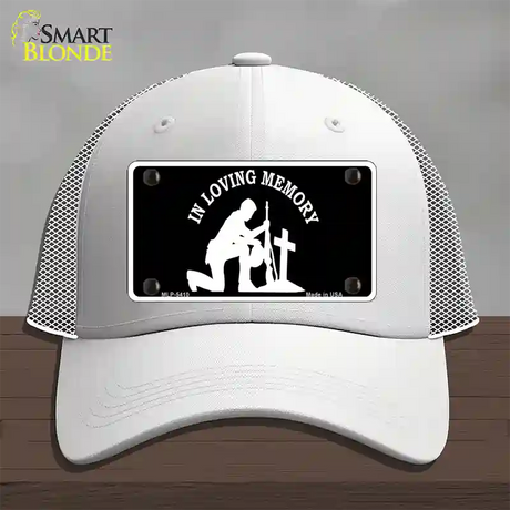 In Loving Memory Cross Novelty License Plate Hat Mesh / White