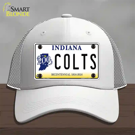 Colts Indiana Bicentennial Novelty License Plate Hat Mesh / White