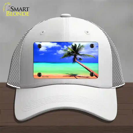 Ocean Sunrise Novelty License Plate Hat Mesh / White