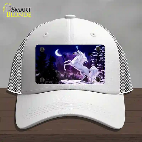 Unicorn Novelty License Plate Hat Mesh / White