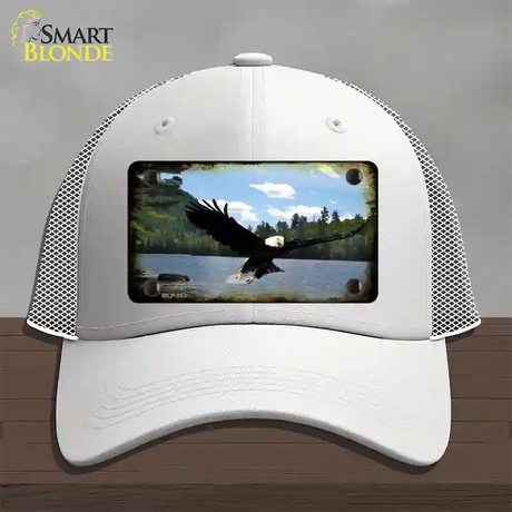 Eagle Over Water Novelty License Plate Hat Mesh / White