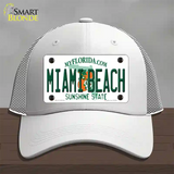 Miami Beach Florida Novelty License Plate Hat Mesh / White