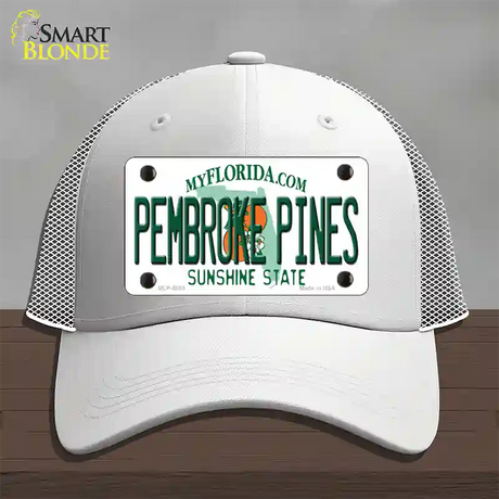 Pembroke Pines Florida Novelty License Plate Hat Mesh / White