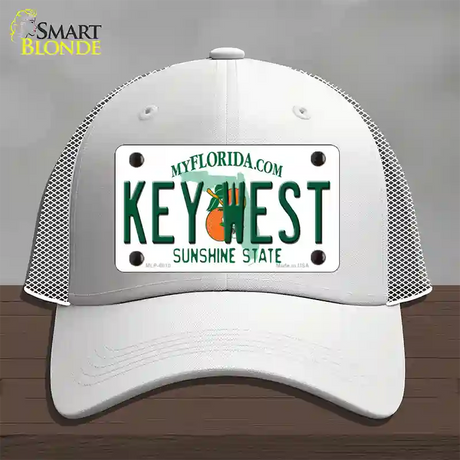 Key West Florida Novelty License Plate Hat Mesh / White