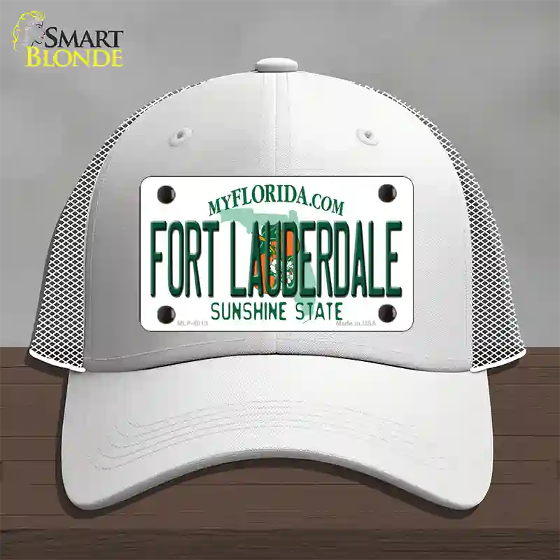 Fort Lauderdale Florida Novelty License Plate Hat Mesh / White