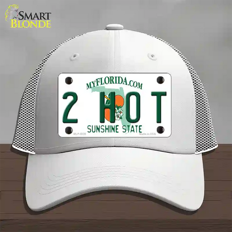 2 Hot Florida Novelty License Plate Hat Mesh / White