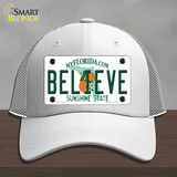 Believe Florida Novelty License Plate Hat Mesh / White