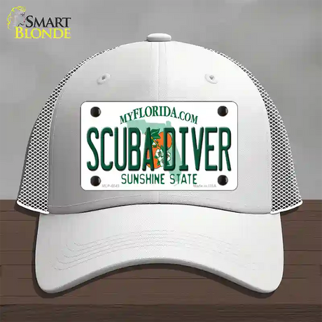 Scuba Diver Florida Novelty License Plate Hat Mesh / White