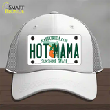 Hot Mama Florida Novelty License Plate Hat Mesh / White