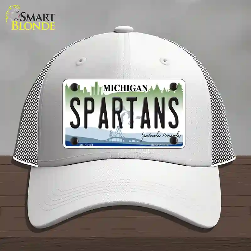 Spartans Michigan Novelty License Plate Hat Mesh / White