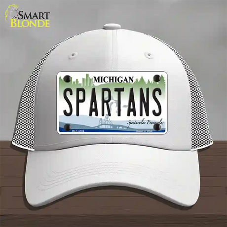 Spartans Michigan Novelty License Plate Hat Mesh / White