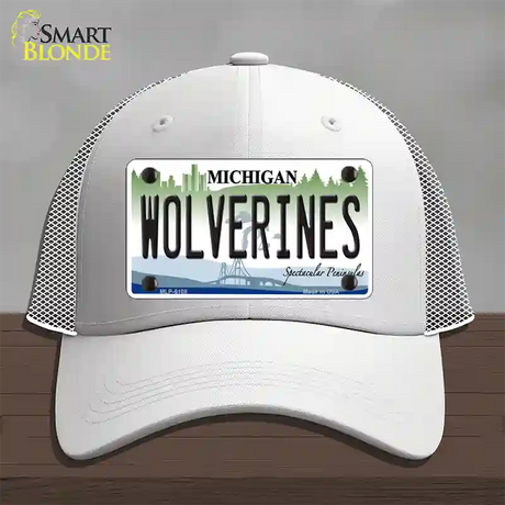 Michigan Wolverines Novelty License Plate Hat Mesh / White