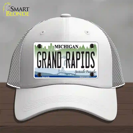 Grand Rapids Michigan Novelty License Plate Hat Mesh / White